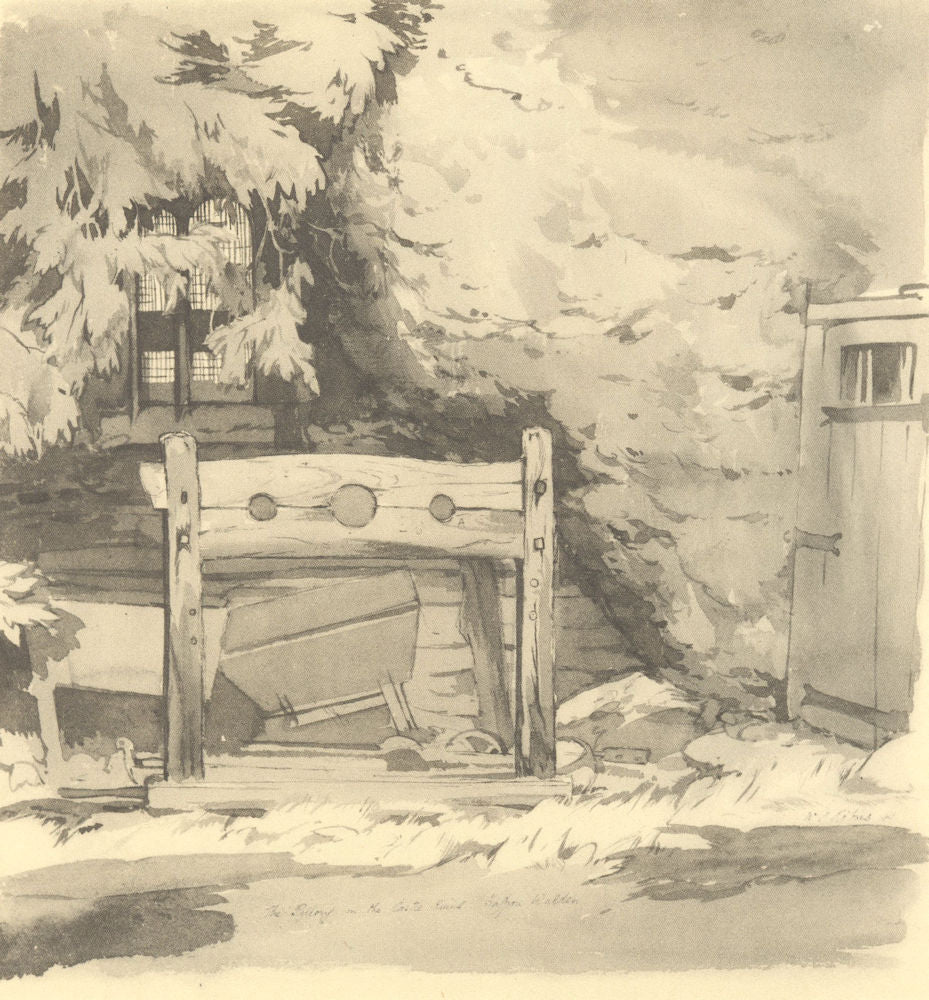 SAFFRON WALDEN CASTLE. The Pillory. Essex. By WP Robins 1947 old vintage print